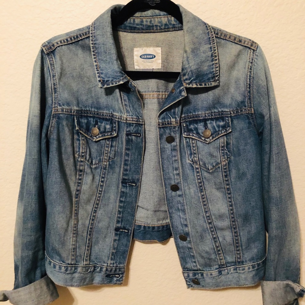 Old Navy Faded Crop Denim Jacket